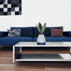 Plant on a Table in a Contemporary Modern Living Room