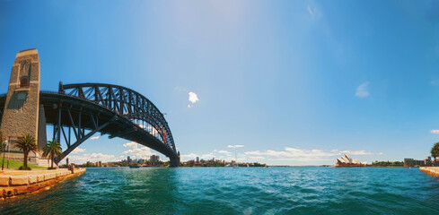 The Sydney Harbour Bridge and Sydney Opera House, Sydney, New South Wales, Australia