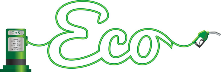 Petroleum concept with gasoline pump nozzle creative eco design