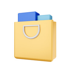 shopping bag 3d icon illustration