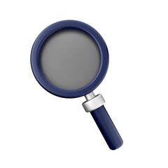 magnifying glass isolated on white 3d icon illustration