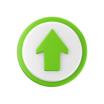 green arrow icon 3d icon illustration