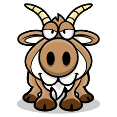 Cartoon illustration of Male Goat, best for icon, logo, and sticker with farm themes