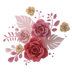 floral paper art, Flower, Valentine's day greeting card Element
