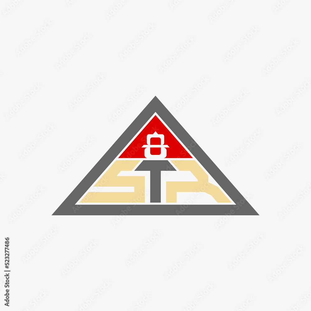 Poster simple and unique letter or word str font on triangle image graphic icon logo design abstract concep
