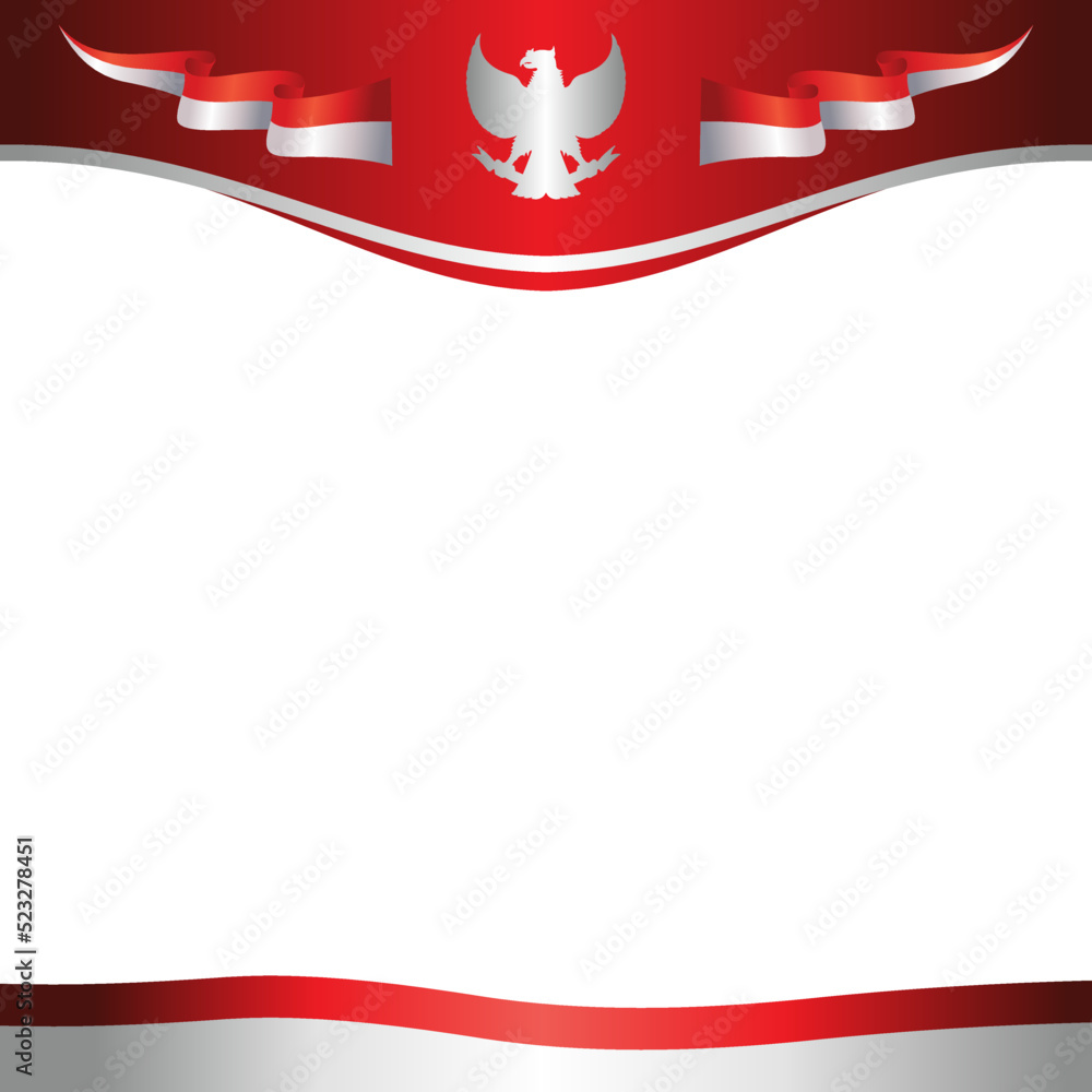 Poster indonesia flag background element vector with copy space for text