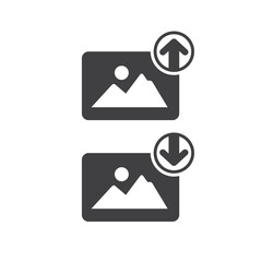 icon for uploading and downloading images, vector art.