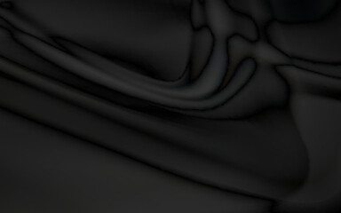 Obraz premium Realistic black silk fabric. background from folds of fabric. black silk drapery background.