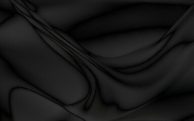Obraz premium Realistic black silk fabric. background from folds of fabric. black silk drapery background.