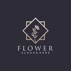 Luxury flower logo illustration with creative design