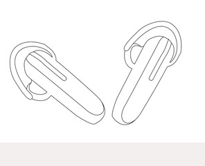 Earbud Headphones plugs wireless. Wireless Earphones garniture electronic gadget in light white. vector illustration. Headphone Vector Art