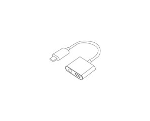 mobile charger converter vector line art. Headphone converter Vector Art. USB converter lustration. Wireless charger converter.