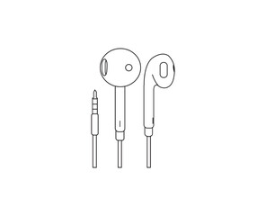 Earphones isolated icon design, vector illustration graphic. earphones hand drawn outline sketch vector illustration