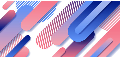 Abstract blue and pink geometric rounded line diagonal dynamic overlapping background.