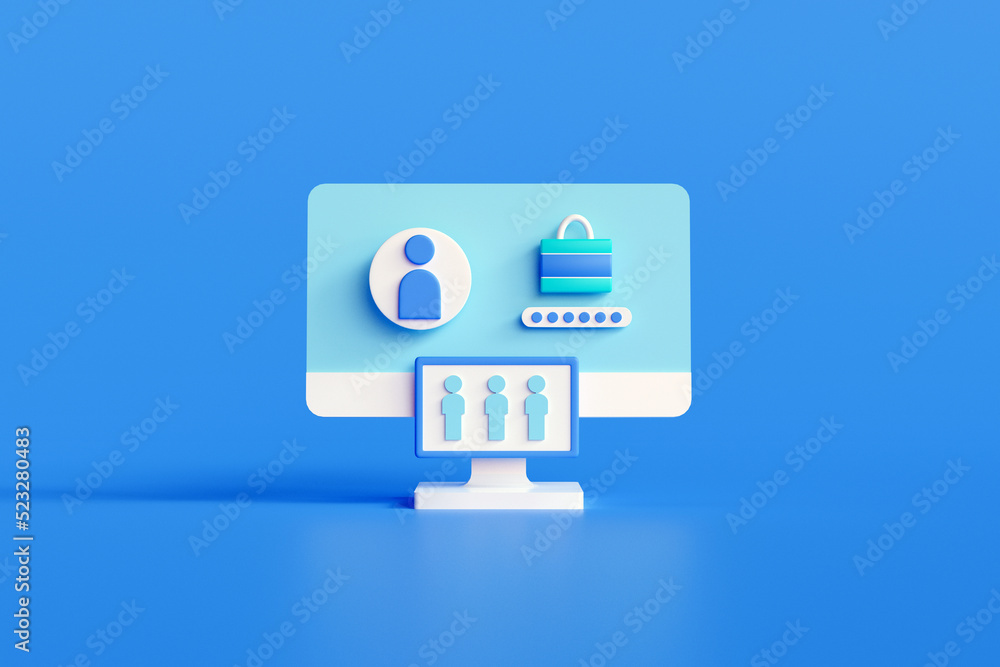 Poster data protection, privacy, and internet security concept. monitor web login security user. cyber secu