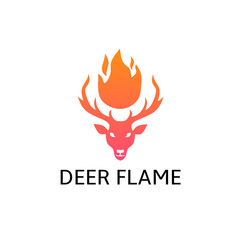 Illustration vector graphic of logo template deer flame