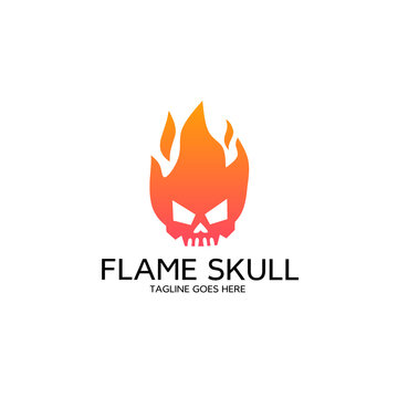 Illustration vector graphic of logo template flame skull design concept
