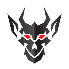 devil face vector illustration Flat mascot logo icon 