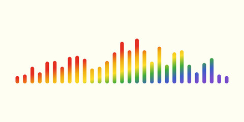 Colorful sound wave equalizer. Background ui design musical sound wave. Vector illustration.