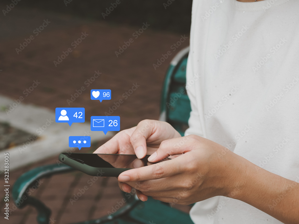 Poster mobile social media marketing ideas social media connecting to a large user database with notificati