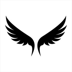 wings icon vector illustration silhouette on white background