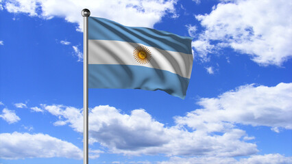 Argentina National Flag Flying 4K