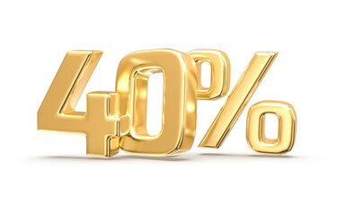 Golden number 40 3d render