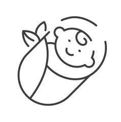 Newborn baby, kid small character sleeping vector