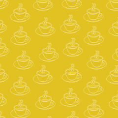 Coffee cup seamless pattern 