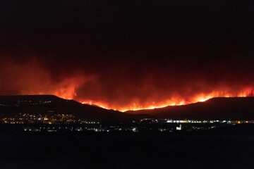 2022 august 13 fire in Moncayo, Campo de Borja district. Evicted villages: Alcalá de Moncayo, Vera de Moncayo, Trasmoz, Ambel, Bulbuente, El Buste