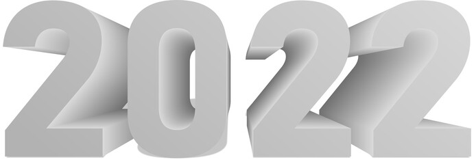 Gradient gray color 2022 3D illustration