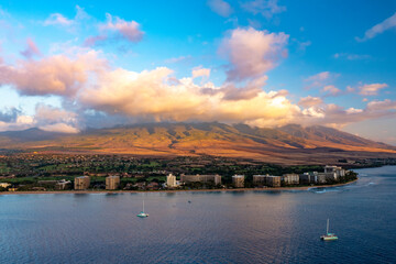 Naklejka na ściany i meble Aerial Photograph of Ka'anapali Resort on Maui, Hawaii