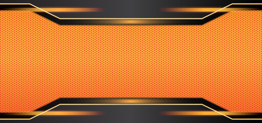 Vector illustration of orange and black carbon fiber background, good to use on themes like technology, sport, futuristic, modern, luxury. Abstract background