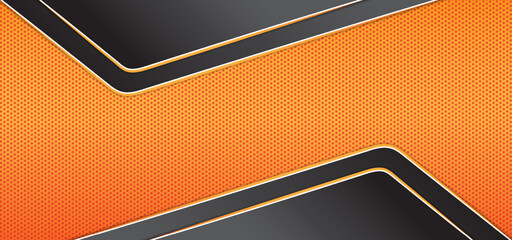 Vector illustration of orange and black carbon fiber background, good to use on themes like technology, sport, futuristic, modern, luxury. Abstract background