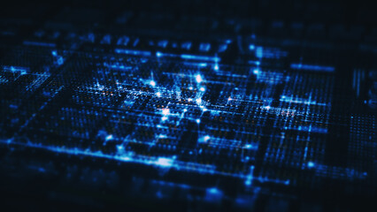 Advance digital generated motion abstract matrix cyber environment big data analytic artificial intelligent metaverse simulation, head up display background