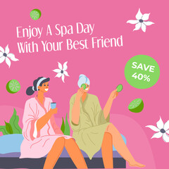 Enjoy spa day with your best friend, promo banner