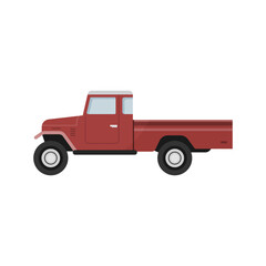 Vintage pickup truck. Pickup truck illustration.