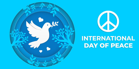 international day of peace in paper cut art style