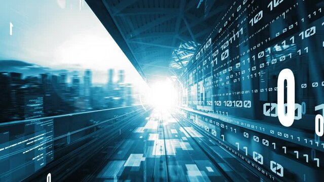 Software development, application programming code and tacit computer coding . Concept of smart digital transformation and technology disruption that changes global trends in new information era .