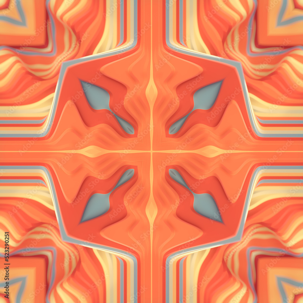Leinwandbilder abstract multi colored kaleidoscopic pattern. modern 3d rendering template. digital illustration