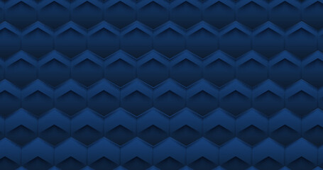 Abstract blue 3D hexagon geometric pattern background. Vector