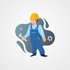 labor day illustration cartoon (US)