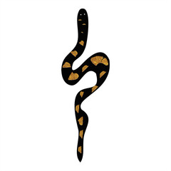 Silhouette of Snake Simple Vector Design. Black silhouette snake. Tattoo.
