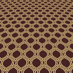 Modern vector brown and golden pattern. Geometric abstract texture. Graphic geometric background with perspective pattern