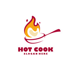 hot cooking logo design template illustration