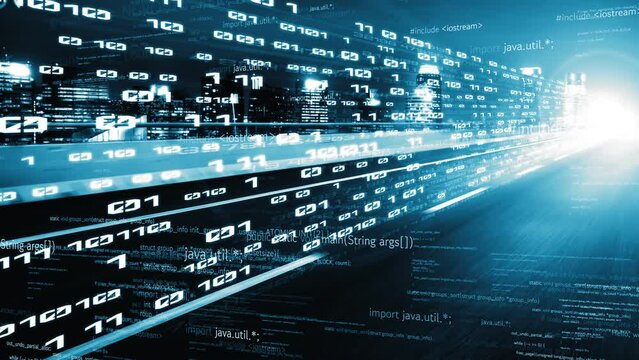 Software development, application programming code and tacit computer coding . Concept of smart digital transformation and technology disruption that changes global trends in new information era .