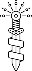 Sword line art illustration.