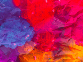 Hot color abstract in blue, red, yellow and purple