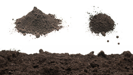 Black land for plant isolated on white background.