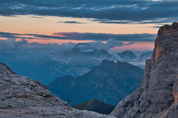 Sunset from Rifugio Mulaz, Alta Via 2, Dolomites, Italy